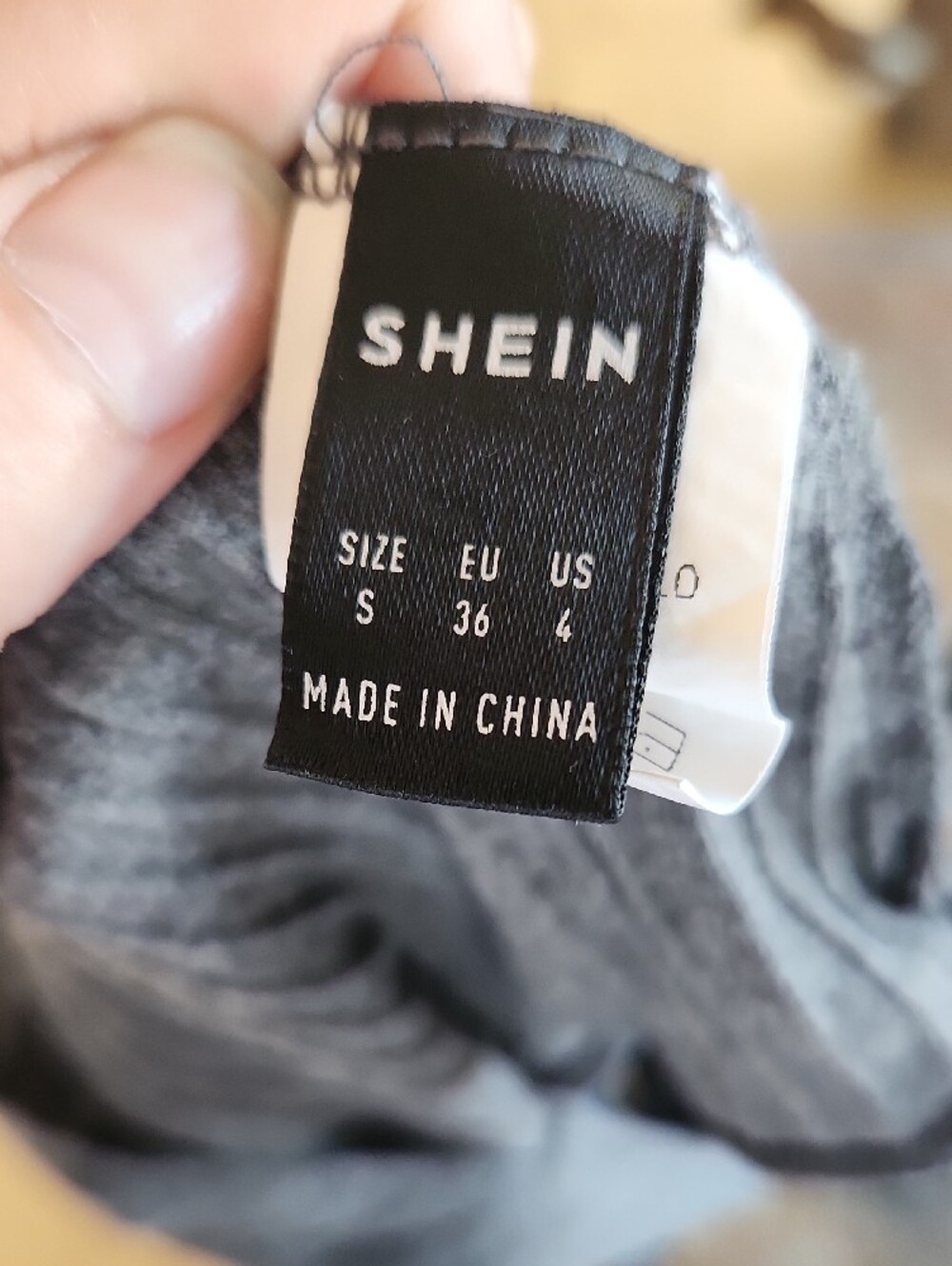 SHEIN Gray Ribbed Ruffle Mock Neck Bodysuit - Picture 4 of 4